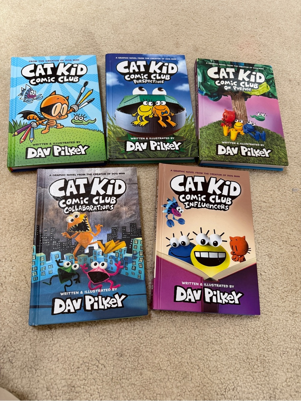 Cat Kid Comic Club Box Set by Dav Pilkey - Colorful Covers